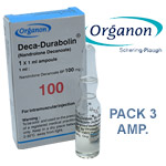 Deca-Durabolin 1 ml - Pack 3 Amp. Decanoato de Nandrolona 100 mg x 1 ml. Organon