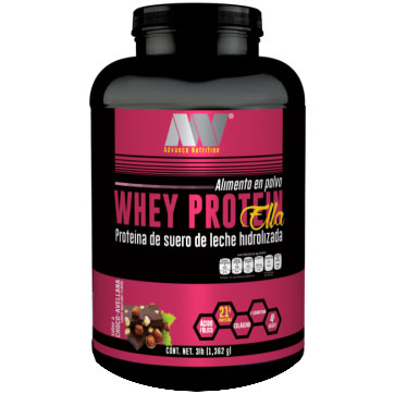 Whey Protein ELLA! 3 lbs - Proteina Hidrolizada para Mujeres Sin Grasa Ni Azucar. Advance Nutrition. - Protena con colageno diseada especialmente para la mujer!
